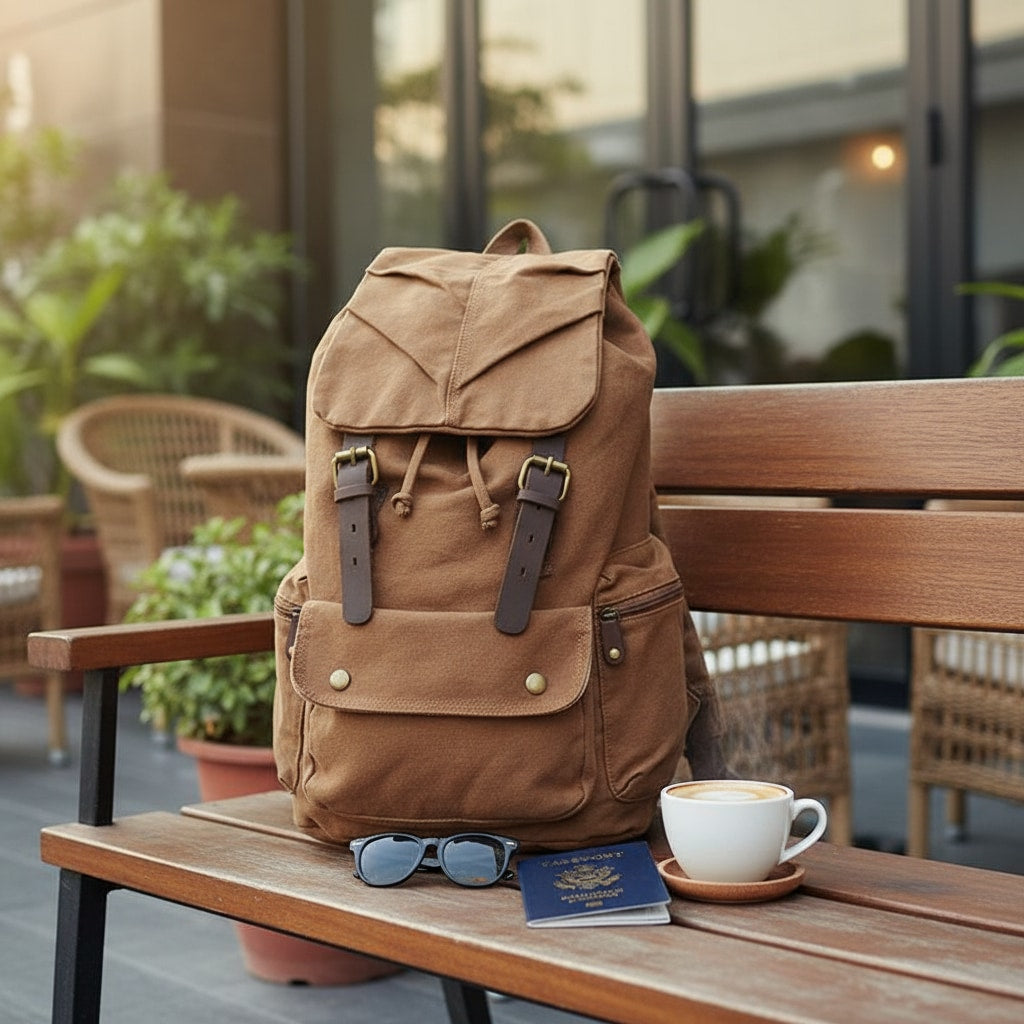Canvas and Leather Backpack – Gacrux